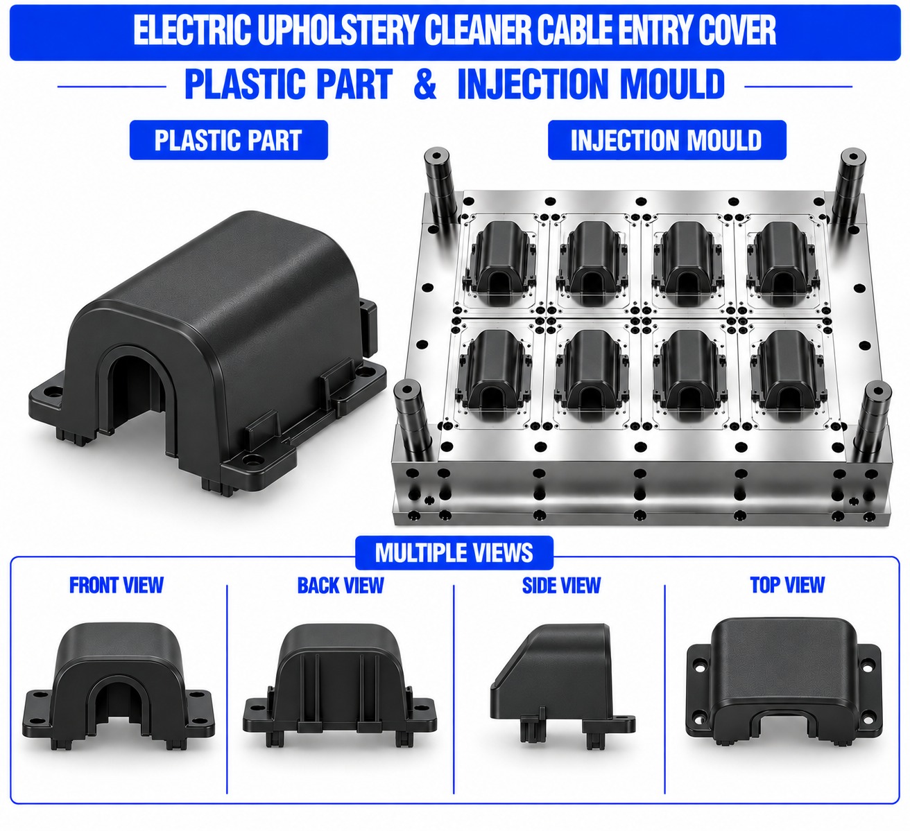 Electric Upholstery Cleaner Plastic Cable Entry Cover Mould and Moulding Service